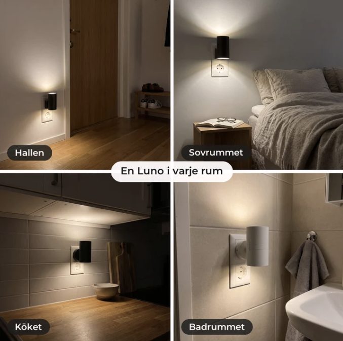 En Luma i varje rum – hallen, sovrummet, köket och badrummet